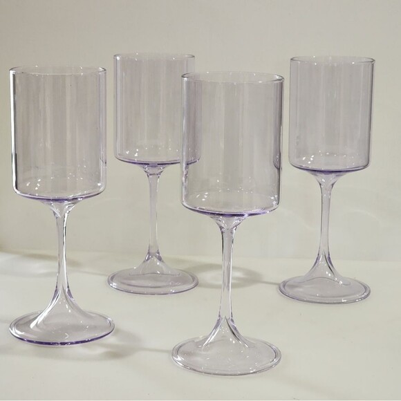 Rachel Zoe Purple Clear Wine Glass‎ 12oz Set of 4 - Picture 4 of 16